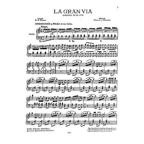 La Gran Via Voice And Piano 