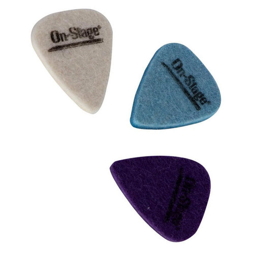 On Stage Multi-Colour Felt Picks - Pack of 3
