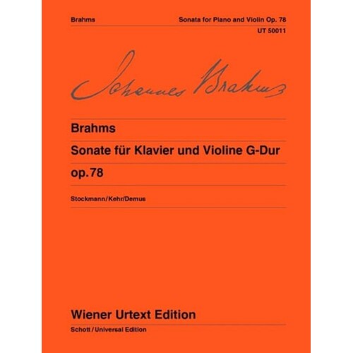 Brahms - Sonata G Major Op 78 Violin/Piano (Softcover Book)