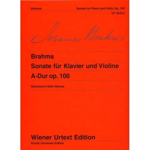 Brahms - Sonata A Maj Op 100 Violin/Piano (Softcover Book)