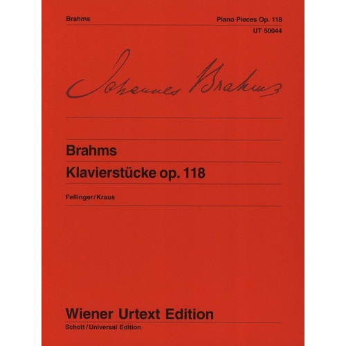 Brahms Piano Pieces Op. 118 Urtext Edition - 34 Pages, Arranged by Detlef Kraus