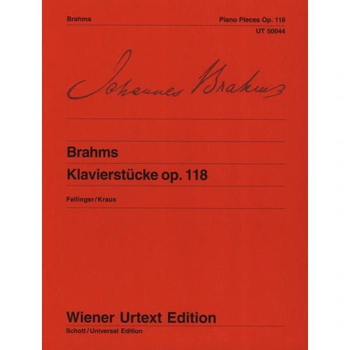Brahms Piano Pieces Op 118 Urtext Edition by Detlef Kraus, 34 Pages