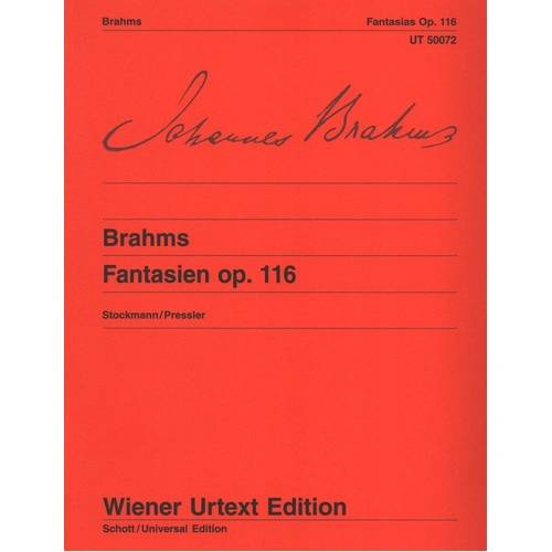 Brahms - Fantasias Op. 116 Urtext for Piano, Arranged by Menahem Pressler, 36 Pages, Wiener Urtext Edition