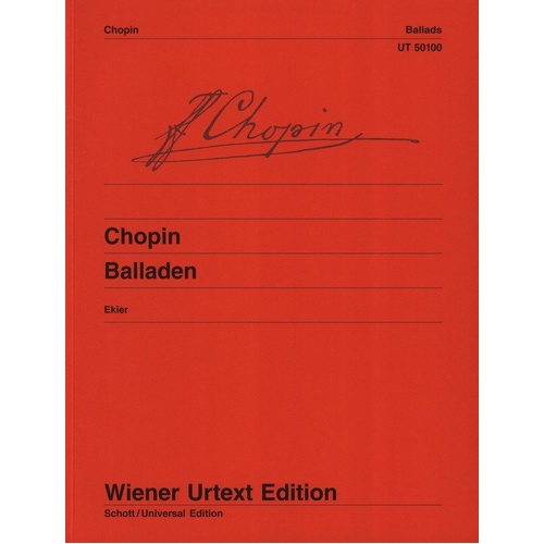 Chopin Ballades Op. 23, 38, 47, 52 Urtext Edition for Piano by Jan Ekier, 88 Pages