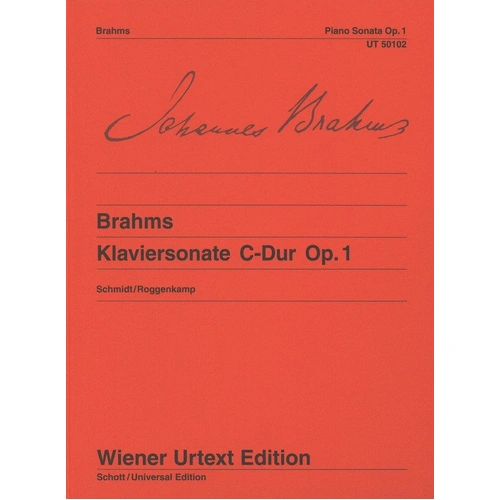 Brahms Sonata in C Major Op. 1 Piano Urtext Edition by Peter Roggenkamp, 60 Pages