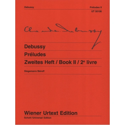 Debussy - Preludes Book 2 for Piano, Wiener Urtext Edition, 124 Pages
