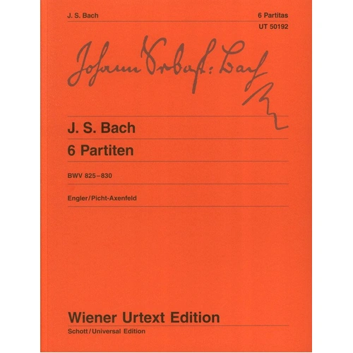Bach - 6 Partitas Complete BWV 825-830 Urtext Edition for Piano