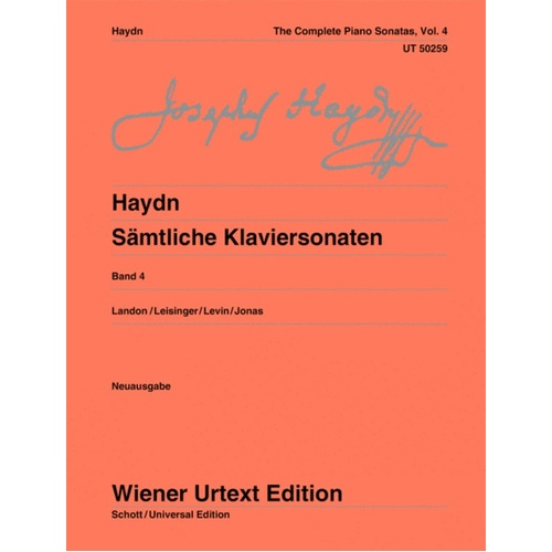 Haydn - Complete Piano Sonatas Vol 4 Urtext