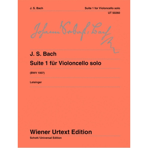 Suite No 1 Bwv 1007 Ed Leisinger Vlc Solo Urtext 
