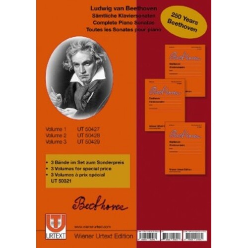 Beethoven - Complete Piano Sonatas 3 Volumes Urtext Softcover Book (Piano)