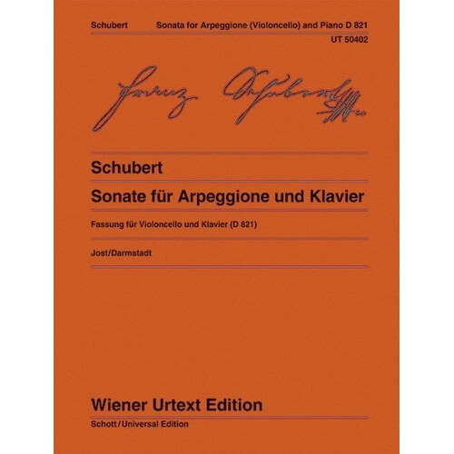 Schubert - Arpeggione Sonata D 821 Cello/Piano (Softcover Book)