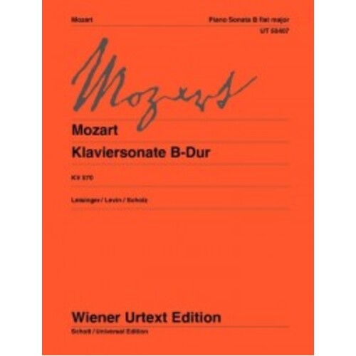 Mozart - Sonata B Flat Major K 570 (Softcover Book)