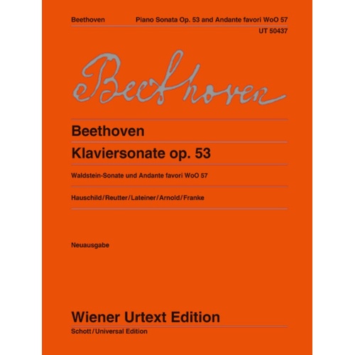 Beethoven - Sonata (Waldstein) & Andante Favori Op 53 Piano Softcover Book (Piano)