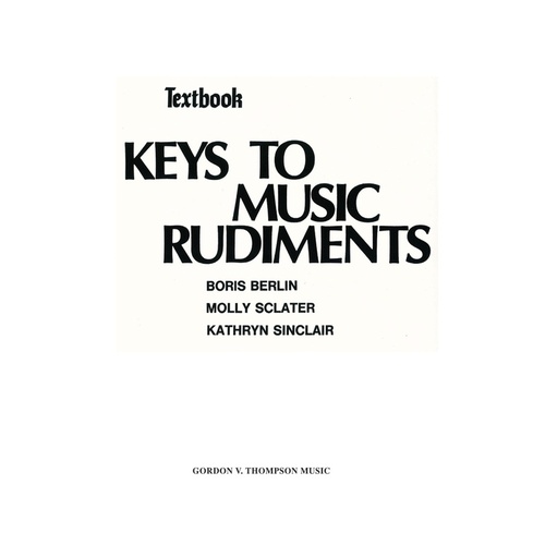 Keys To Music Rudiments Textbook