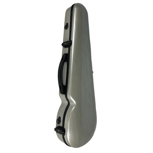 VIVO Shaped Viola Case Brushed Silver 15.5" - 16" with Padded Straps and Accessories Compartment