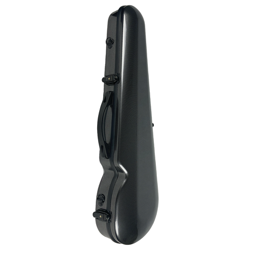 VIVO Black Stripe Shaped Case for 3/4 Violin / 13" Viola with Backpack Straps and Hygrometer