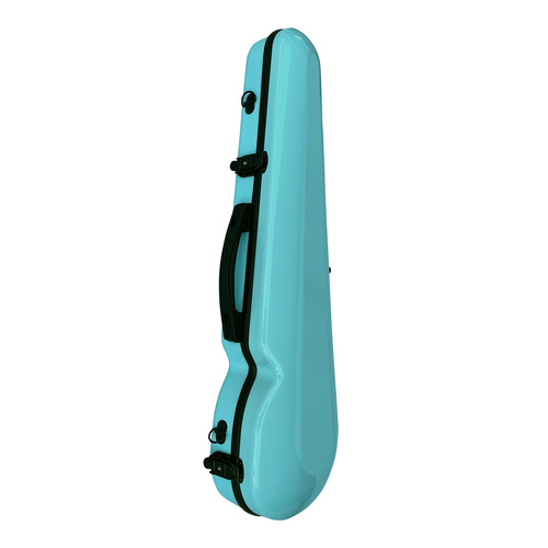 VIVO Aqua Blue Shaped Case for 4/4 Violin / 14" Viola with Padded Straps and Accessories Compartment