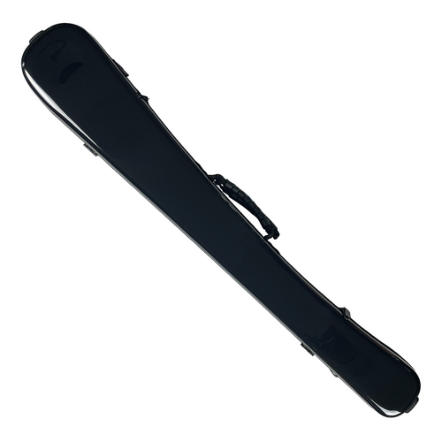 Vivo Bass Bow Case for German/French Bows - Holds 2 Bows with Rosin Pouch - Black Polycarbonate