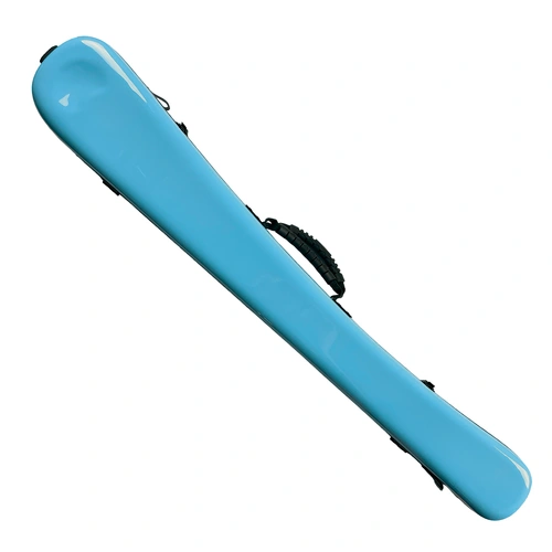Vivo Bass Bow Case for German/French Bows - Holds 2 Bows - Polycarbonate with Rosin Bag - Baby Blue