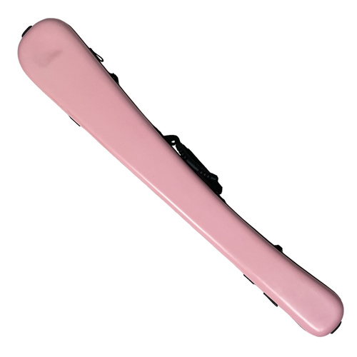 Vivo Bass Bow Case for German/French Bows - Polycarbonate with Rosin Bag - Baby Pink