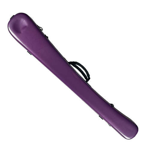 Vivo Bass Bow Case for German/French Bows - Polycarbonate with Rosin Bag - Textured Purple