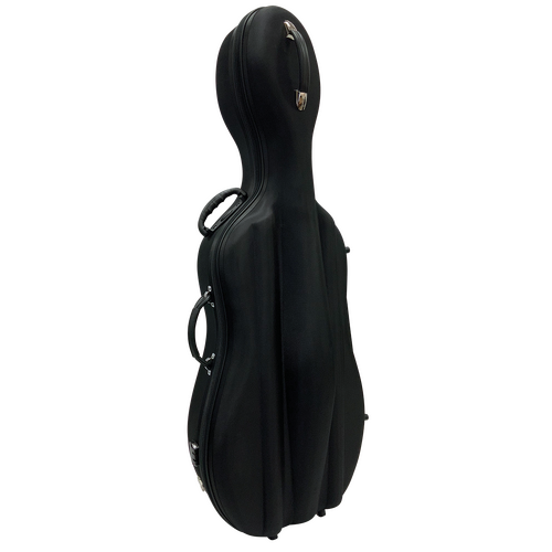 Vivo Baccello 4/4 Cello Case Black Semi-Hard Foam with Wheels & Padded Straps