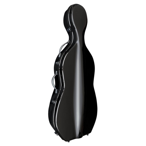 Vivo V703-44BK Polycarbonate Cello Case for 4/4 - Black, Durable & Water Resistant