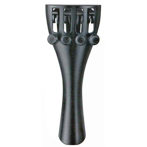 Wittner 4/4 Size Violin Tailpiece Black Alloy with Built-in String Adjusters