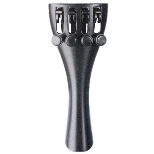 Wittner 4/4 Size Violin Tailpiece, Black Plastic with 4 Fine Tuners