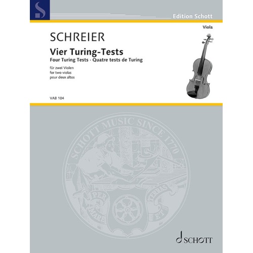 Schreier - Four Turing Tests For 2 Violas Softcover Book (Viola)