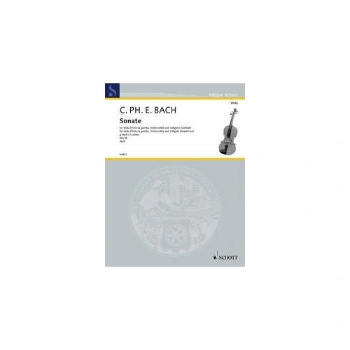 CPE Bach - Sonata in G Minor WQ 88 for Viola and Piano, Schott Music Edition, 48 Pages