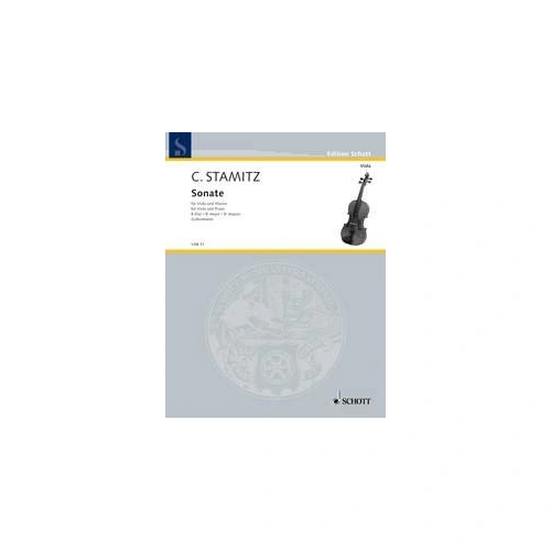Stamitz Sonata in B Flat Major for Viola and Piano, 48 Pages, Published by Schott Music