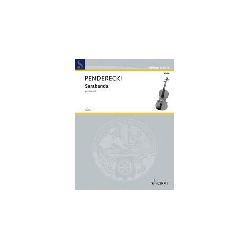 Penderecki - Sarabanda for Viola Solo, Schott Music, 4 Pages