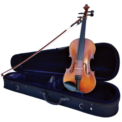 Vivo Encore 15.5" Viola Outfit with Solid Spruce Top, Solid Maple Back, Ebony Fingerboard, and Shockproof Case