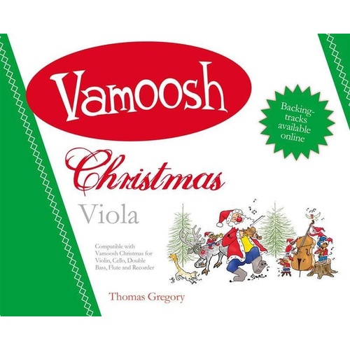 Vamoosh Christmas Viola Book for Young Violists, 12 Arrangements with Backing Tracks, 28 Pages