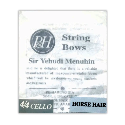 P&H 4/4 Size Cello Bow Replacement Hair - Natural White