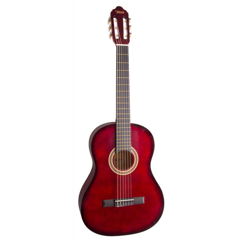 Valencia 3/4 Size Nylon String Student Guitar Red