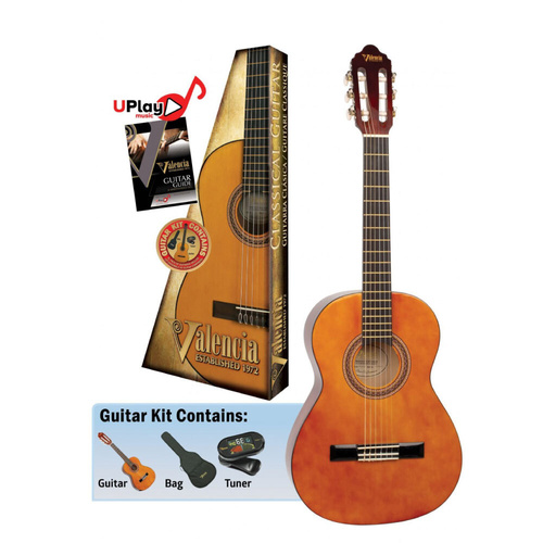 Valencia Series 100 Classical Guitar Package - Natural