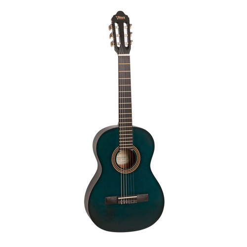 Valencia Series 200 3/4 Size Classical Guitar (Transparent Blue)