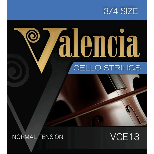 Valencia 3/4 Size Cello String Set - Steel Wound Ball End (VCE13)
