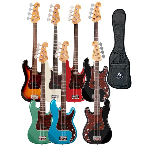 SX VEP34 3/4 Short Scale Bass Guitar with LX15B Amp Pack and Gig Bag