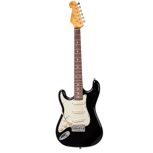 Essex Vintage VES34 3/4 Size SC Style Left Hand Electric Guitar SSS Black