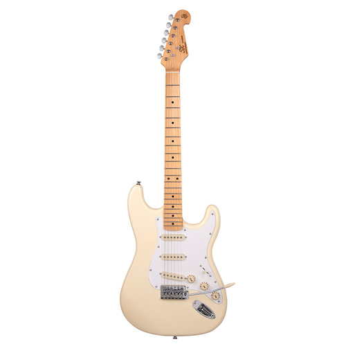 Essex Vintage Style Electric Guitar Traditional 60's Style Solid Basswood Body ( Vintage White )