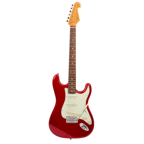 Essex Vintage VES62 Strat Style Electric Guitar in Candy Apple Red with Bag & DVD