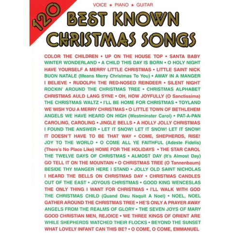 Best Known Christmas Songs 120 PVG