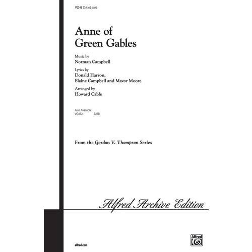 Anne of Green Gables SSA Arrangement Sheet Music