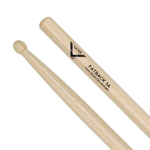 Vater Fatback 3A Wood Tip Hickory Drumsticks 