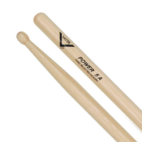Vater Power 5A Wood Tip Hickory Drumsticks