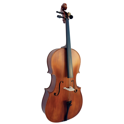 Vivo Student 4/4 Cello Outfit with Bag and Setup - Solid Spruce Top, Solid Maple Back, Ebony Components, Lightweight Case Options