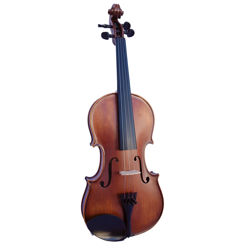 Vivo Elite 4/4 Violin Outfit with Case and Bow, Solid Flamed Maple, Ebony Fingerboard and Pegs, Ultra-Lightweight Tailpiece